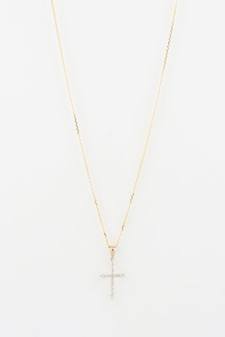 Pendentif Croix brillante - Or jaune et diamants