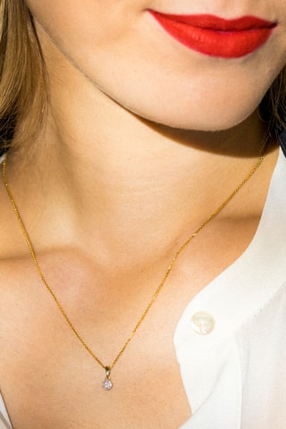 Pendentif Idylle - Or jaune et diamants