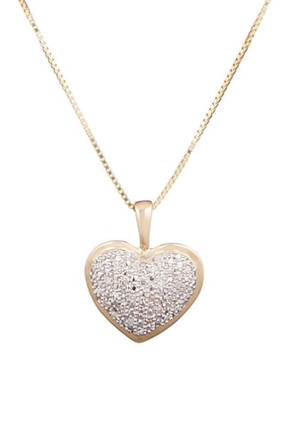 Pendentif Coeur Or jaune et diamants