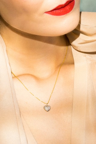 Pendentif Coeur Or jaune et diamants