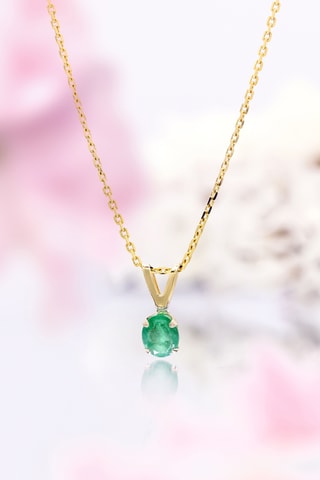 Pendentif Puce émeraude - Or jaune et émeraude