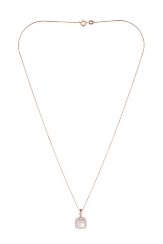 Pendentif Quartissime - Or rose, diamants et quartz rose