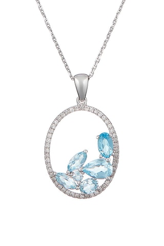 Hanger Bleuet  -  Witgoud, Topazen en Diamanten