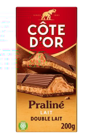 7 x Tablette Côte d'Or Fourrée Praliné fondant au lait - 200 g