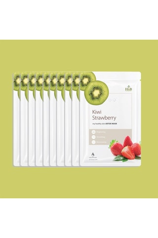 10 Maskers met Kiwi en Aardbei - 10 x 21 ml