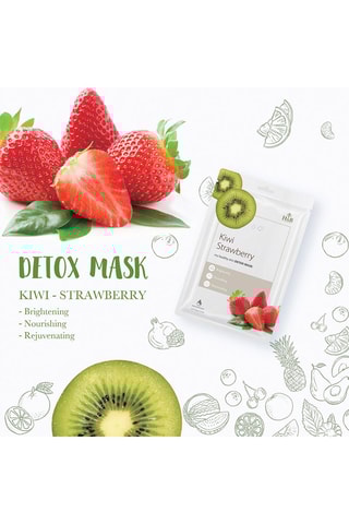 10 Maskers met Kiwi en Aardbei - 10 x 21 ml