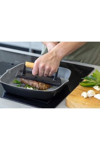 Presse à griller en fonte et bois - 21 x 6,5 x 11 cm - Masterclass