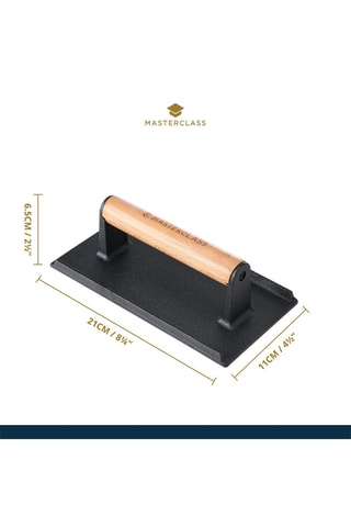 Presse à griller en fonte et bois - 21 x 6,5 x 11 cm - Masterclass