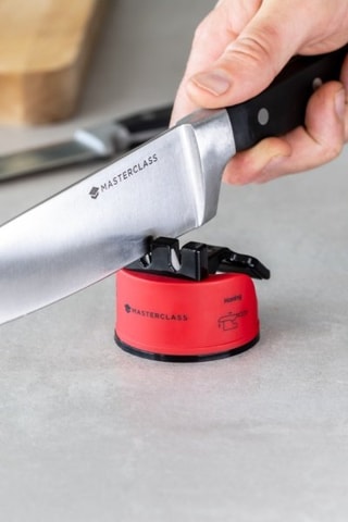 Aiguiseur de couteaux double Smart Sharp en acier inoxydable et céramique - 34,4 x 22,4 x 7 cm - Masterclass