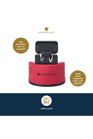 Aiguiseur de couteaux double Smart Sharp en acier inoxydable et céramique - 34,4 x 22,4 x 7 cm - Masterclass