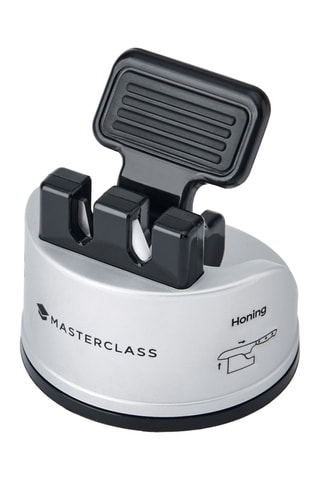 Aiguiseur de couteaux double Smart Sharp en acier inoxydable et céramique - 6 x 6,5 cm - Masterclass