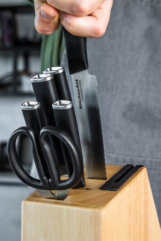 Bloc de 8 pièces en acier inoxydable et bois - Kitchenaid