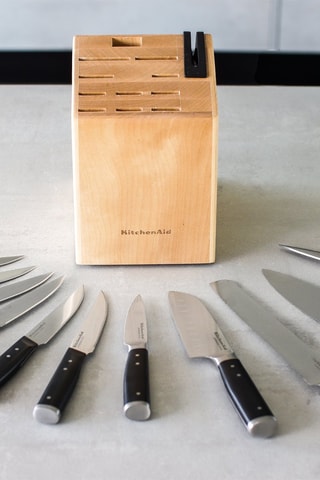 Bloc de 11 pièces en acier inoxydable et bois - Kitchenaid