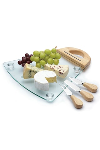 Coffret de service à fromage en acier inoxydable et bois - 4 pièces - Masterclass