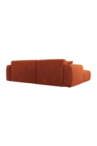 Canapé d’angle Nolio - Rouge brique - 4 places - En polyester - Toucher soie