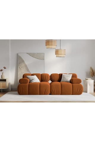 Canapé Tropea - Terracotta - 2 places - Tissu toucher velours