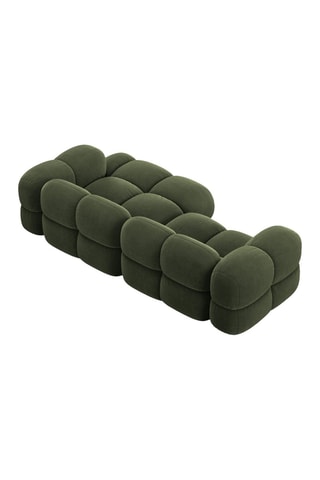 Canapé d’angle droit Loretto - Vert foncé - 3 places - Toucher velours