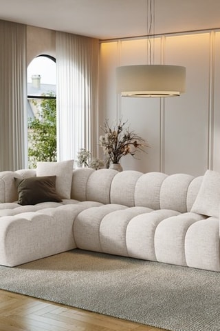 Canapé d’angle gauche modulaire Arden - Beige - 4 places - tissu chenille