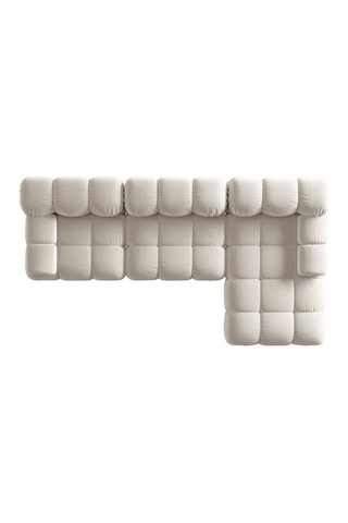 Canapé d'angle droit modulable Tropea - Beige clair - 4 places - Toucher velours