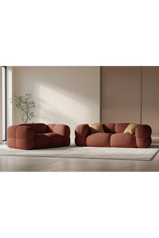 Canapé Loretto - Corail - 2 places - En tissu structurel