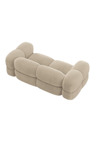 Canapé Loretto - Beige clair - 3 places - Toucher velours