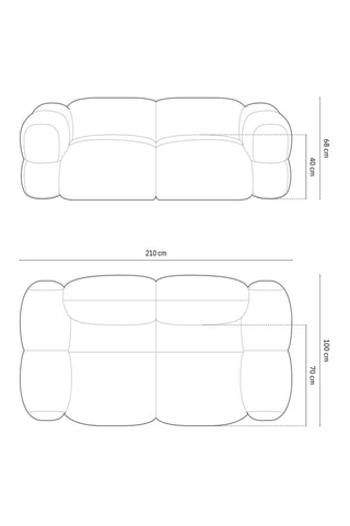 Canapé Loretto - Beige clair - 3 places - Toucher velours