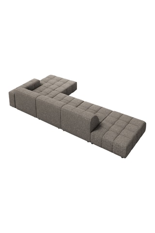 Canapé d'angle droit Chicago - Gris - 5 places - En tissu chenille