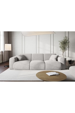 Canapé Nolio - Gris clair - 3 places - En polyester - Toucher soie