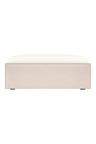 Pouf Vanda - Beige clair - En tissu velours
