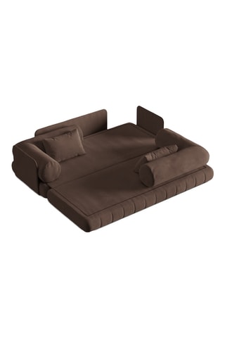 Canapé convertible Daisy - Marron - 3 places - En tissu velours