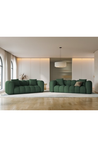 Canapé Arden - Vert foncé - 3 places - En tissu structurel