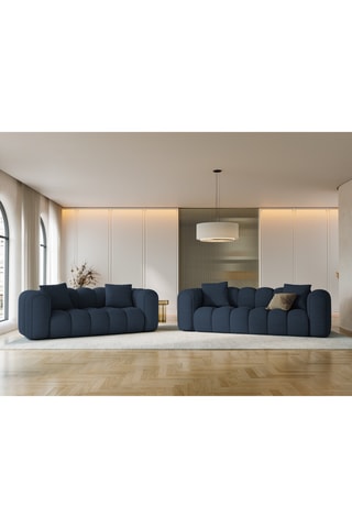 Canapé Arden - Bleu roi - 3 places - En tissu structurel