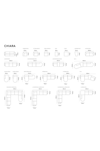 Canapé d'angle symétrique modulaire Chiara - Vert chiné - 6 places - En tissu chenille