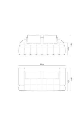 Canapé Orchid - Beige - 3 places - En tissu structurel