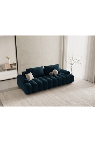 Canapé convertible Orchid - Bleu pétrole - 4 places - En tissu velours