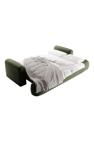 Canapé convertible Maria - Vert - 3 places - En tissu velours