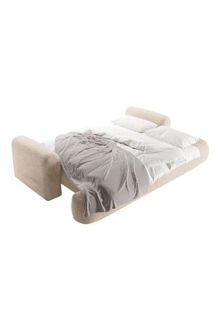 Canapé convertible Maria - Beige - 3 places - Tissu structurel