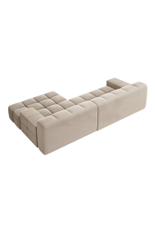 Canapé d’angle droit Agave - Beige - 3 places - En tissu velours