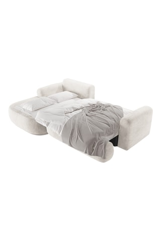 Canapé d’angle gauche modulable convertible Maria - Beige - 5 places - En tissu structurel