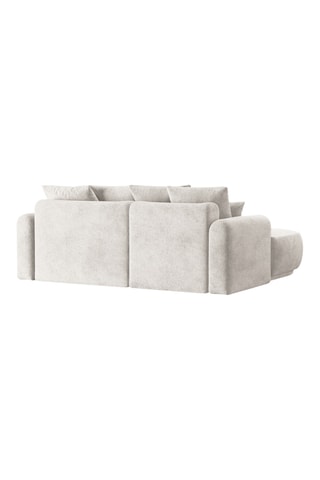 Canapé d’angle gauche modulable convertible Maria - Beige - 5 places - En tissu structurel
