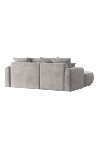 Canapé d’angle gauche modulable convertible Maria - Gris clair - 5 places - En tissu structurel