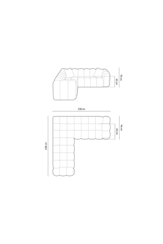 Canapé d'angle symétrique modulaire Arden - Beige - 5 places - En tissu structurel