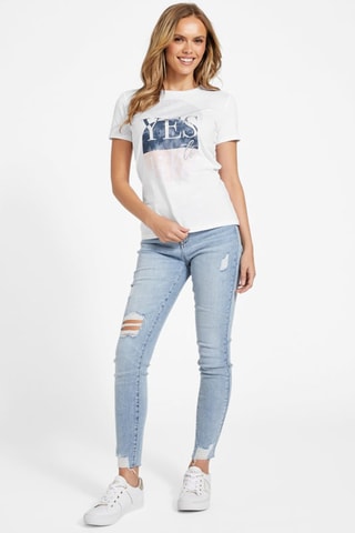 T-shirt slim Life - Blanc