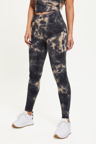 Legging tie and dye taille haute Eudora - Noir et beige