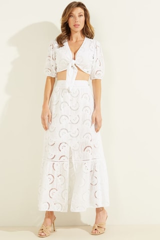 Crop top en broderie anglaise Silvia - Blanc