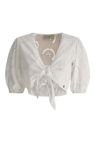Crop top en broderie anglaise Silvia - Blanc