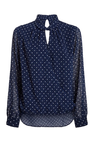 Blouse plumetis Leila - Bleu marine