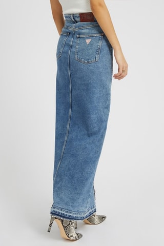 Jupe longue en jean Hidden secret - Bleu cobalt