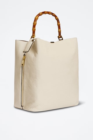 Sac à main en cuir Aida - Ivoire