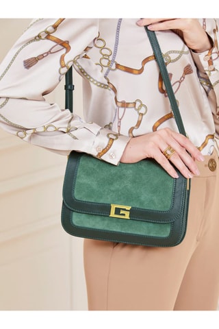 Sac bandoulière en cuir Thea - Vert émeraude